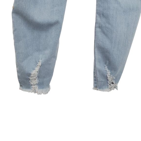 Indigo Rein | Distressed Trashed Light Wash Skinny Jeans - Picture 4 of 10